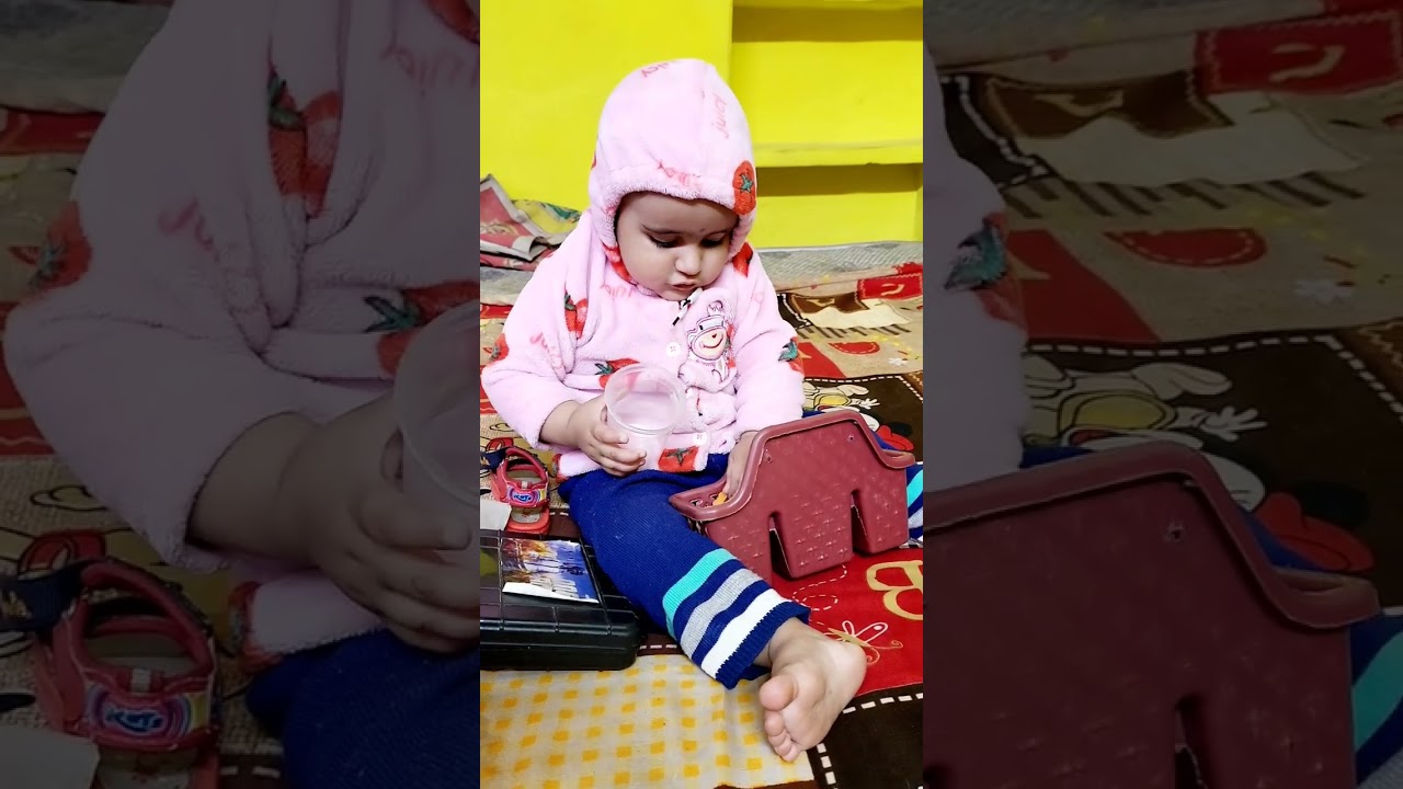 Baby playing with puzzle