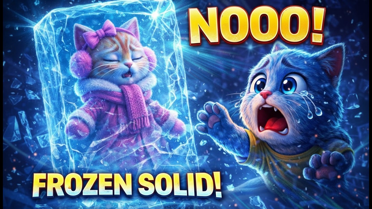 Kiki Gets FROZEN in ICE! ❄️😱 (Popo's Race to Save Her!) | Kids Story