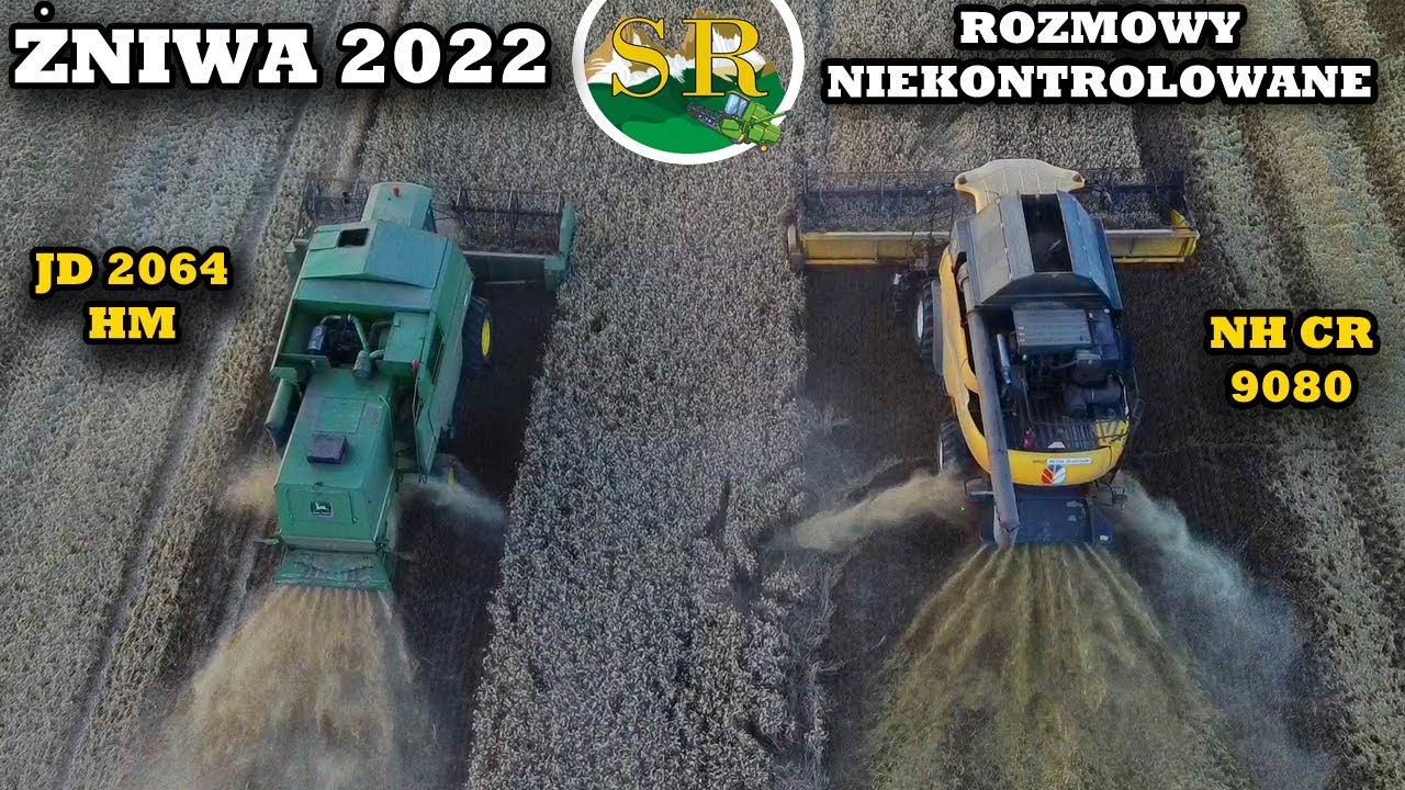 John Deere 2064 Hillmaster VS New Holland CR 9080 w pszenicy! Żniwna rozmowa z Kamilem cz.1