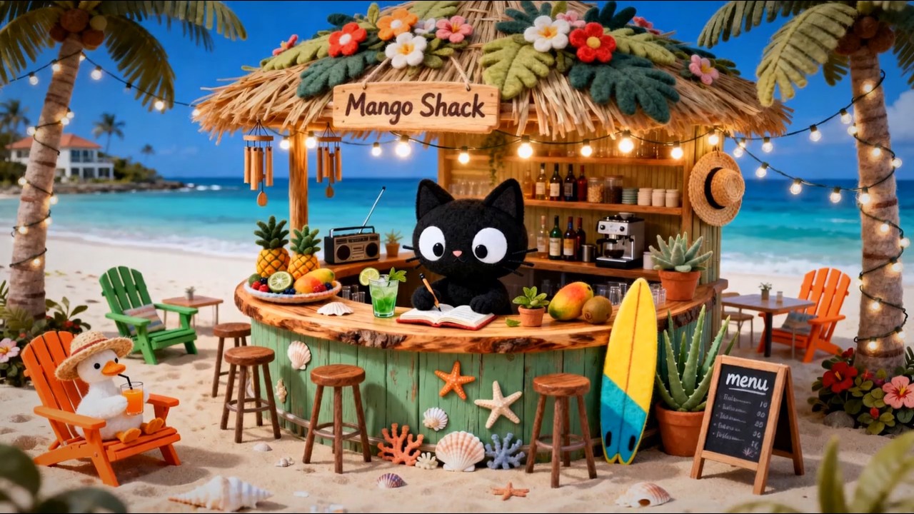 Cozy Island Cafe 🌴 | Jazzy Lofi for Study, Focus & Chill | Relaxing Summer Paradise Ambience