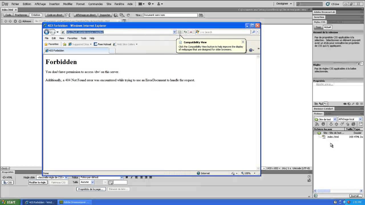 Dreamweaver CS5 – Créer un site