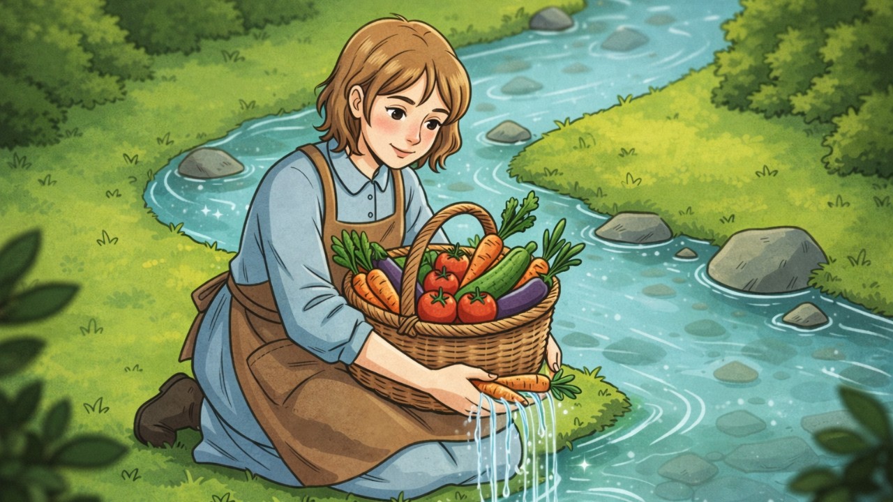 Morning Walk Through Country Paths – Breathing the Cold Air, Returning Home with Wildflowers