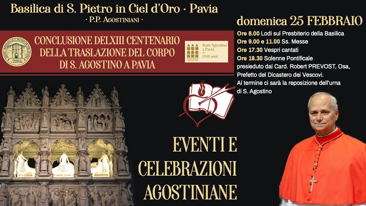 Streaming dalla Basilica San Pietro in Ciel d'Oro - Messa Solenne Pontificale