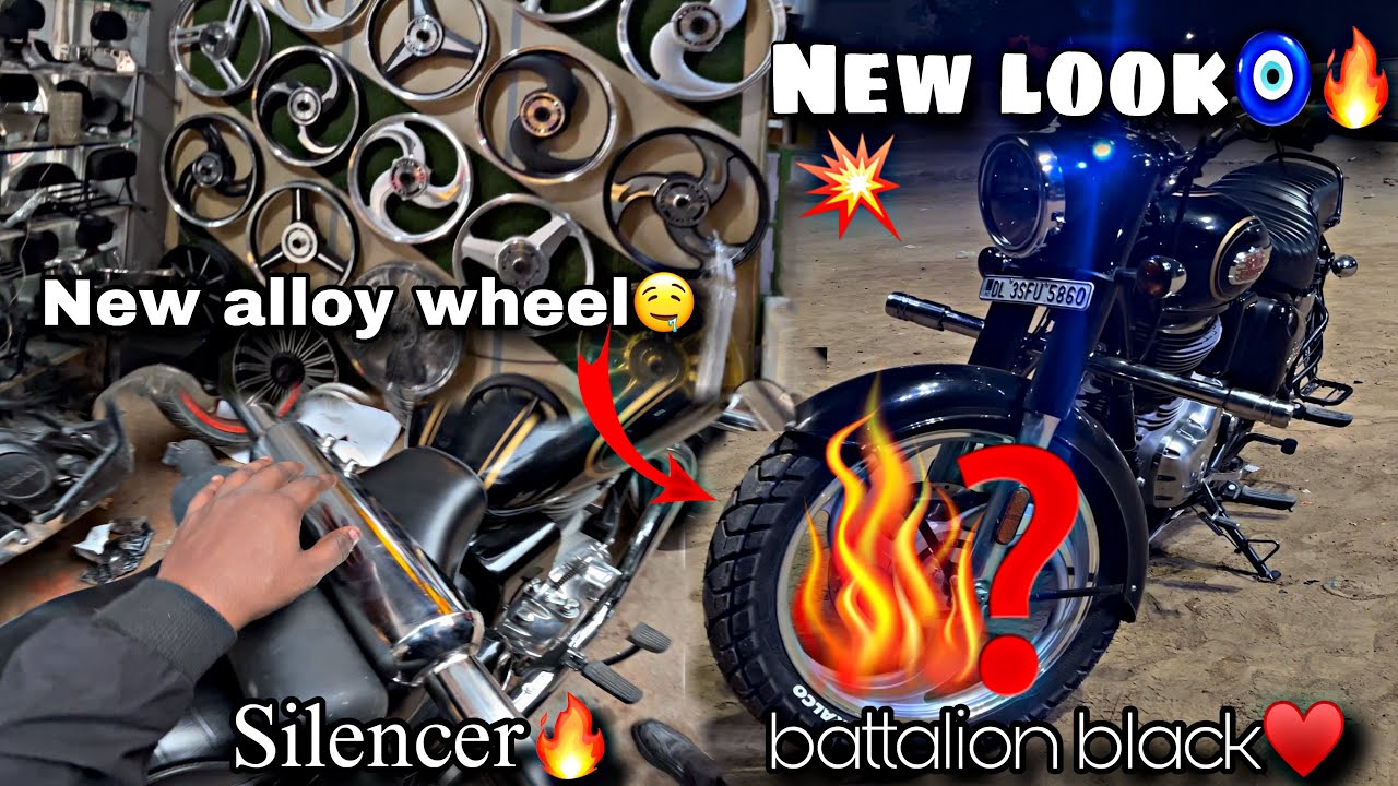 New bullet modified🧿♥️ Alloy Wheel🔥 Silencer💥📢 old look battalion black✅💥🔱
