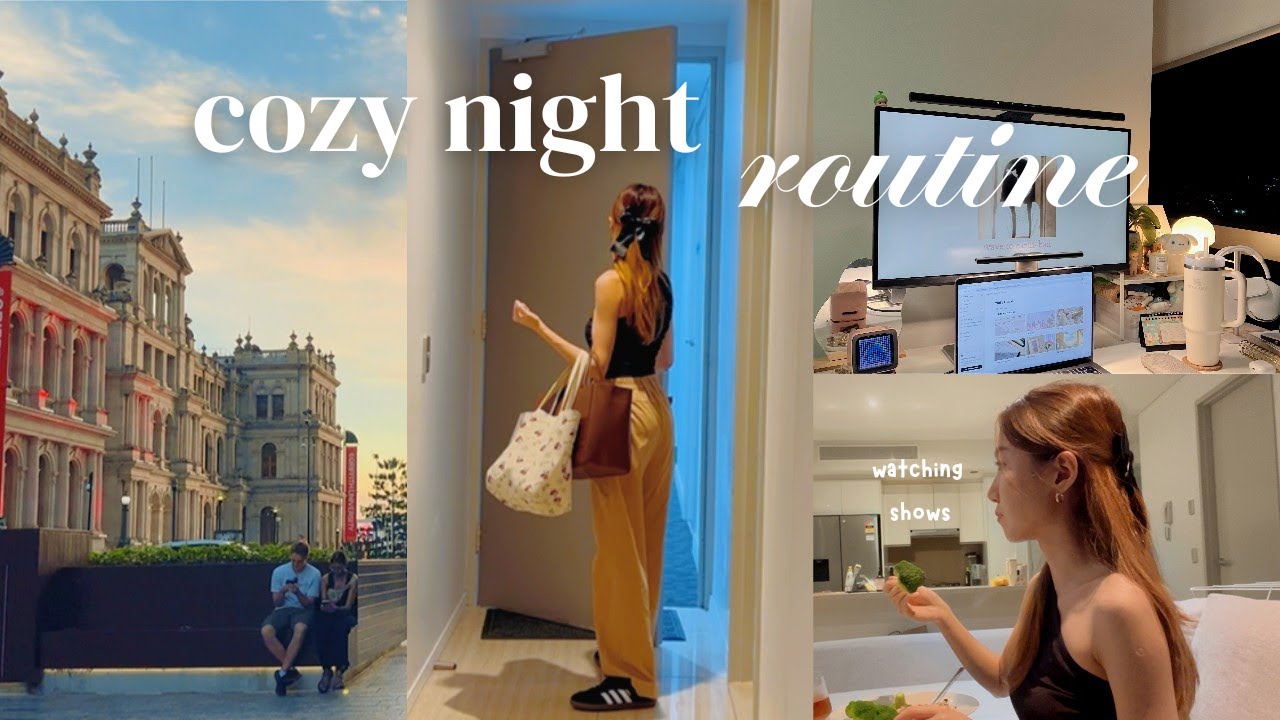 Living in Australia🌙 | 6 to 12pm after work night routine, warm autumn, desk upgrade, easy cooking