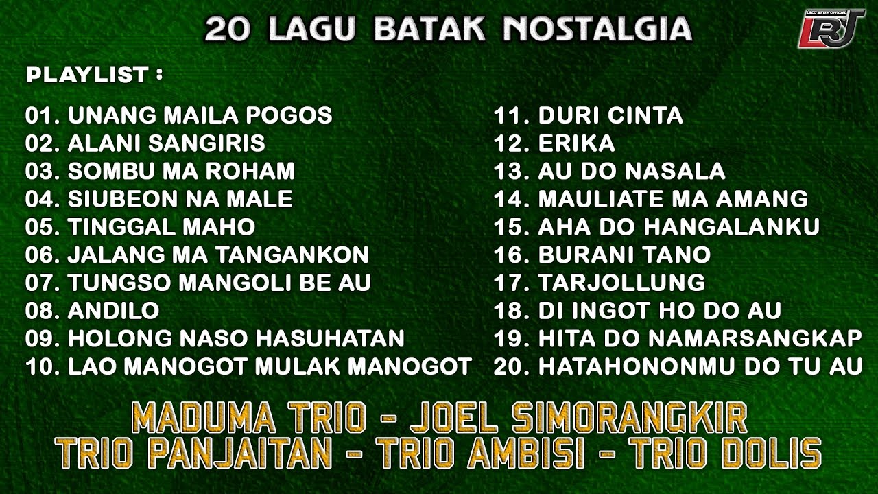 Kompilasi Lagu Batak Nostalgia Maduma Trio, Trio Ambisi, Trio Dolis, Panjaitan Trio, Joel S