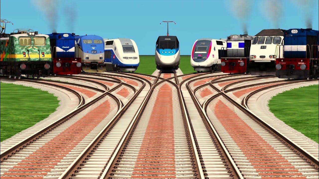 💹All Indian Railroad Track On Express Train Crossing ll alvia train crash ll Daimond forked railroad