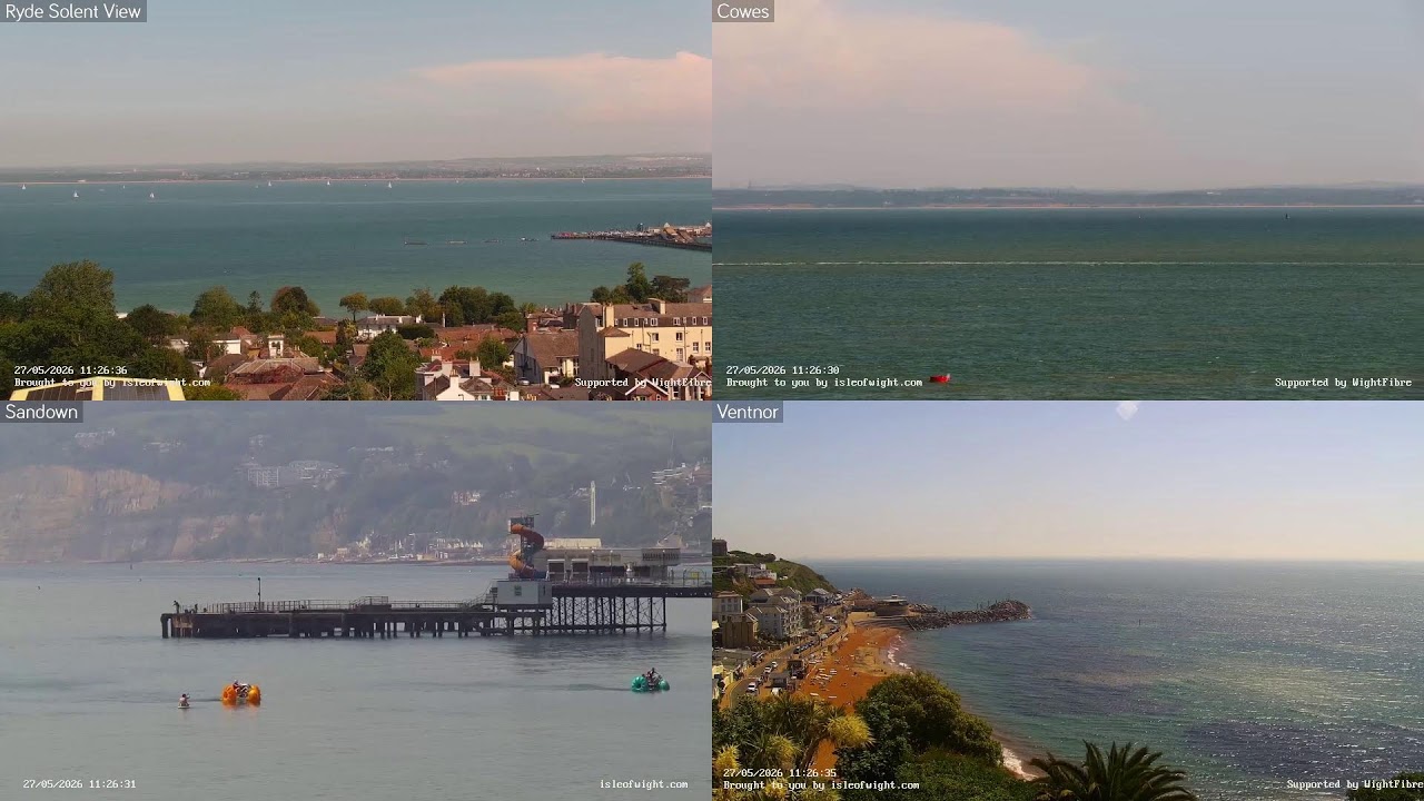 Isle of Wight Live Webcams - Multi View Stream - Ryde, Cowes, Sandown