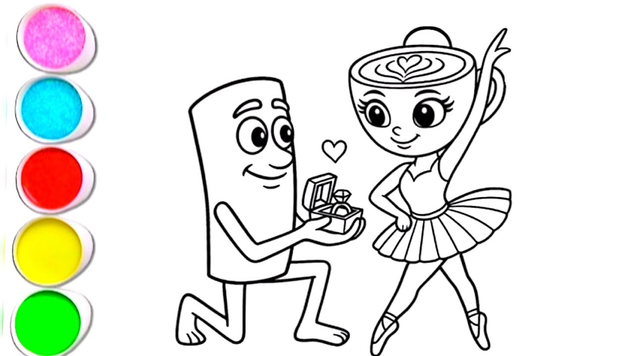 How to Draw Beautiful Ballerina Cappuccino and Ring 💍 Drawing|painting for kids|Step by Step 