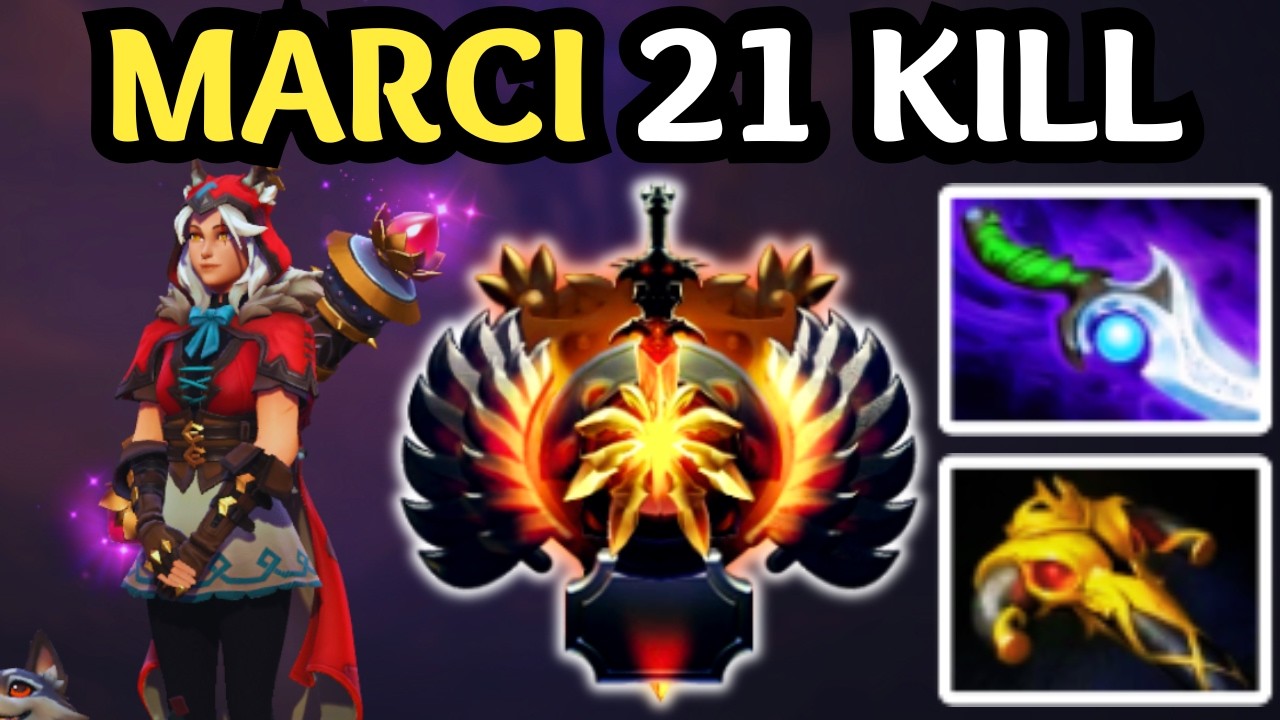 🔥 21 KILL MARCI MID — JUMP 😈 PUNCH 😈 ONE SHOT 😈 | DOTA 2 🔥