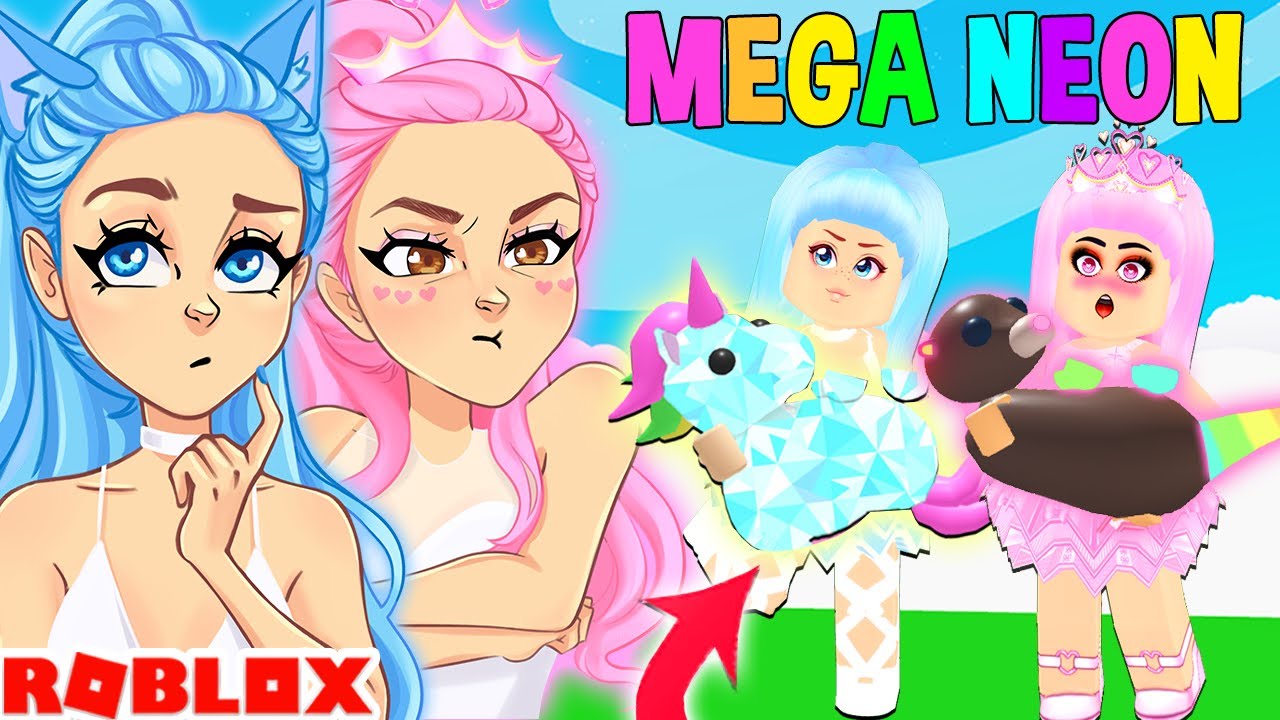 I Challenged My Twin To A MEGA NEON CHALLENGE In Adopt Me... Roblox Adopt Me