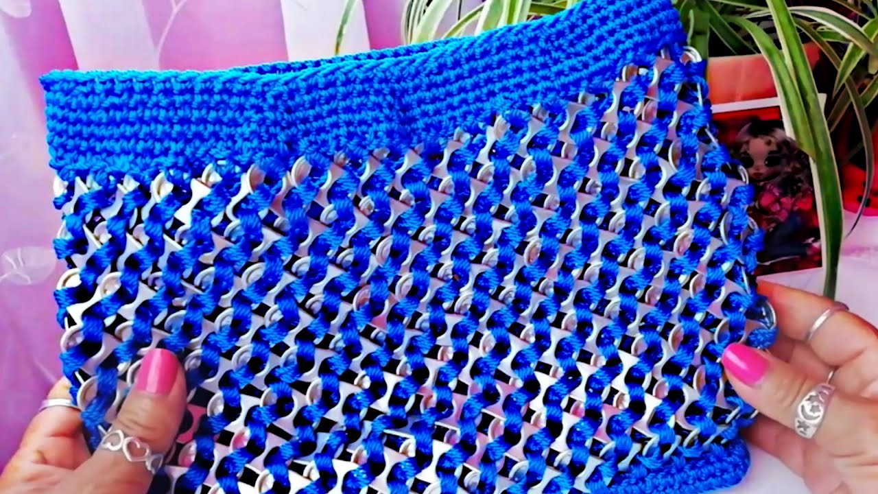 Como tejer un BOLSO  a CROCHET con FICHAS O ANILLAS