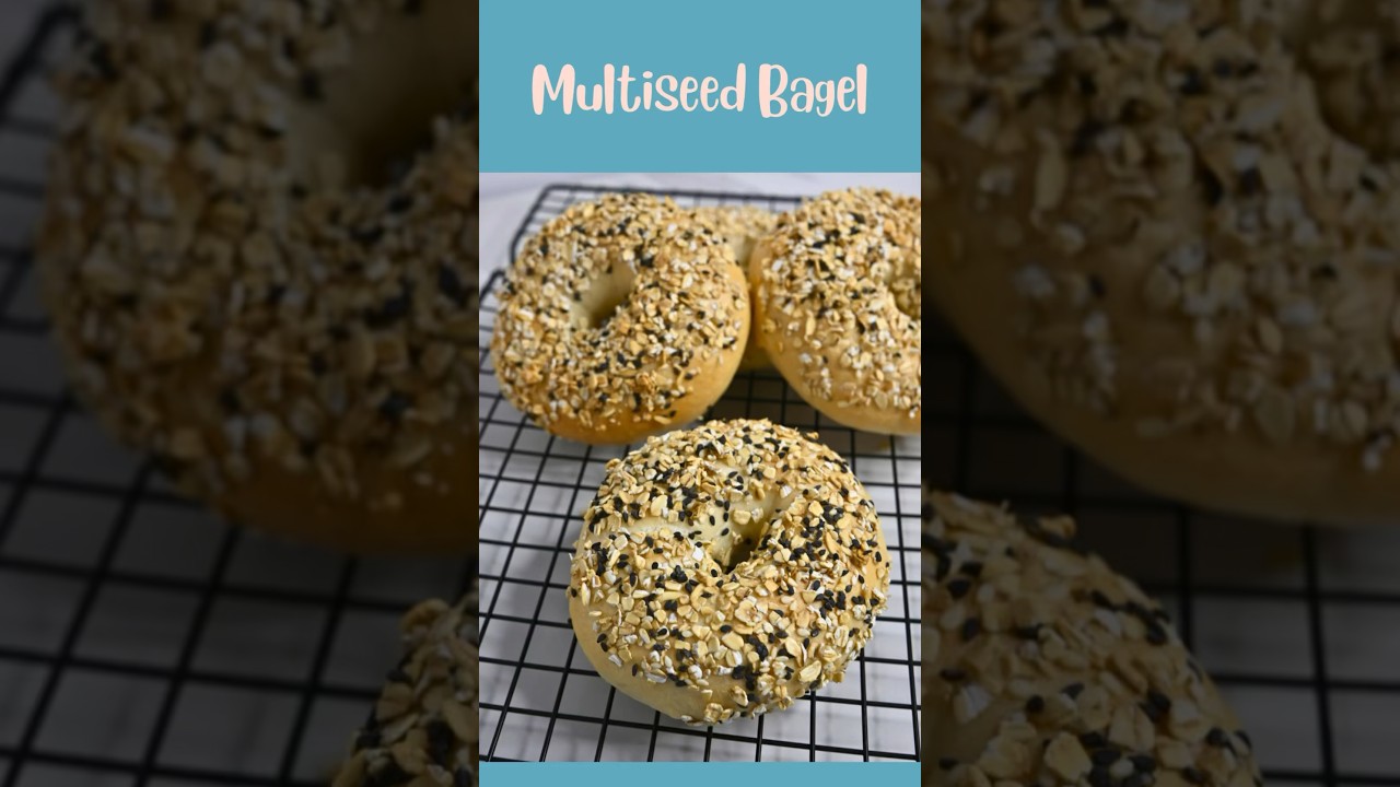 Multiseed Bagel 🥯 #multiseedbagel #bagels #homemadebagel #bagelrecipe #soothing_baking