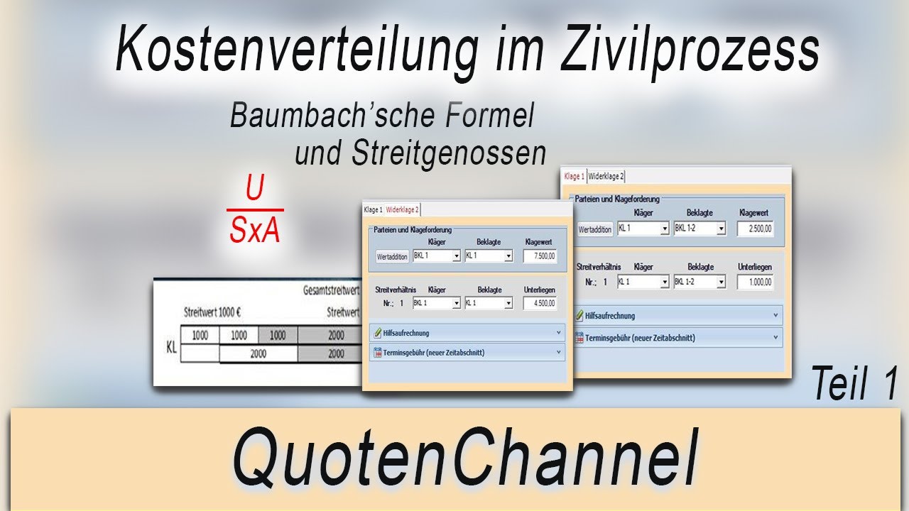 Die Kostenverteilung nach der Baumbach´schen Formel