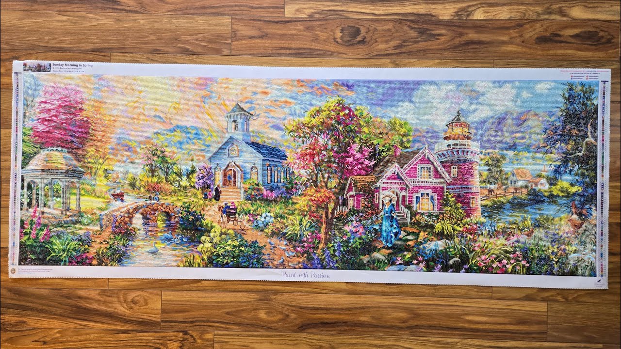 Completion and Review of Sunday Morning In Spring Diamond Painting. Dreamer Designs by Nicky Boehme