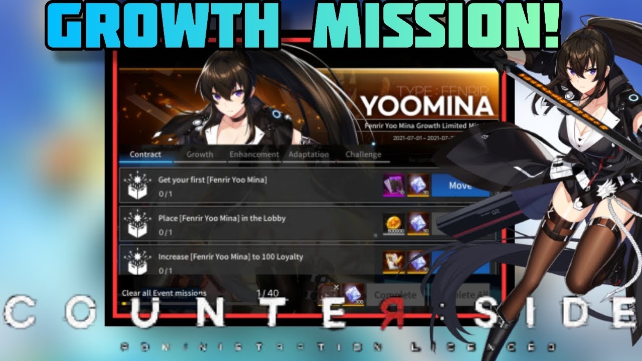 Counter:Side English - Fenrir Yoo Mina Growth Mission & Update Discussion!