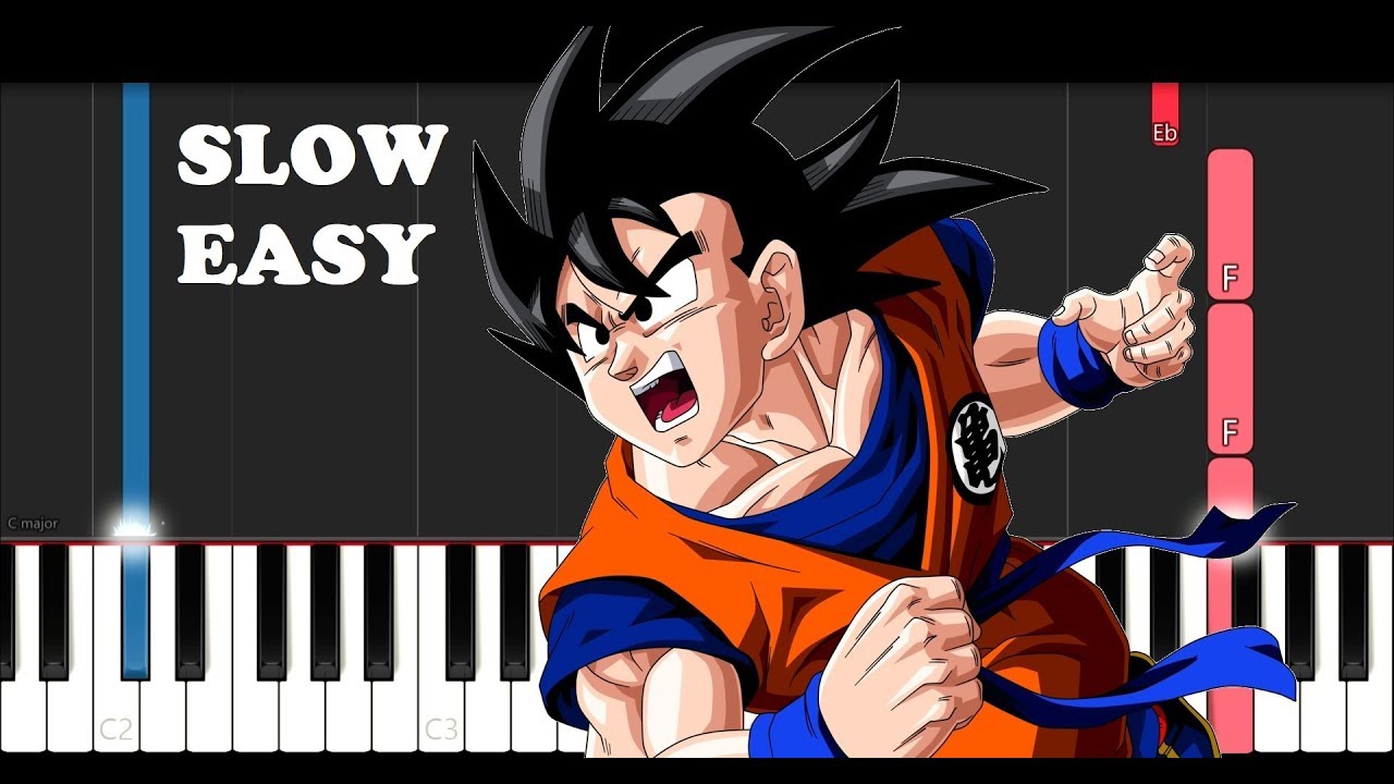 Dragon Ball Opening Theme (SLOW EASY PIANO TUTORIAL)