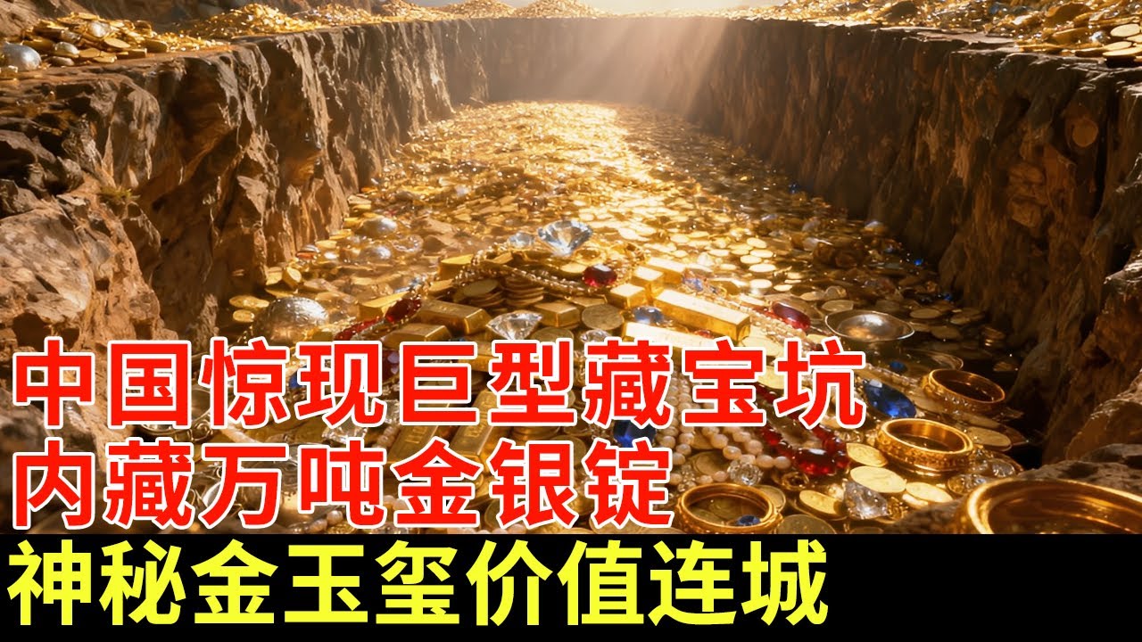 中国惊现巨型藏宝坑，内藏万吨金银锭，3万文物，神秘玉玺价值连城，领导当场下令封锁【揭秘】
