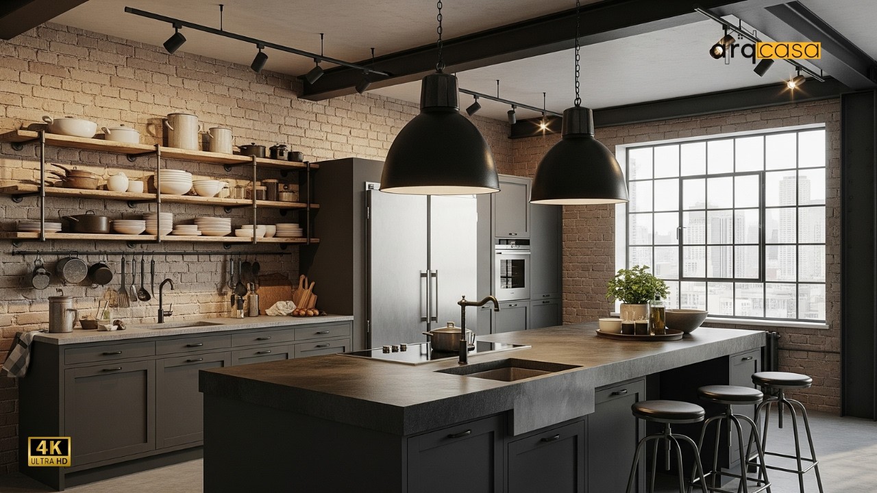 Transforme Sua Cozinha com 100 Ideias de Estilo Industrial!
