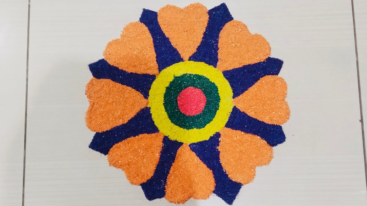 Flower Rangoli #shortvideo #indianart #rangoli #learning 
