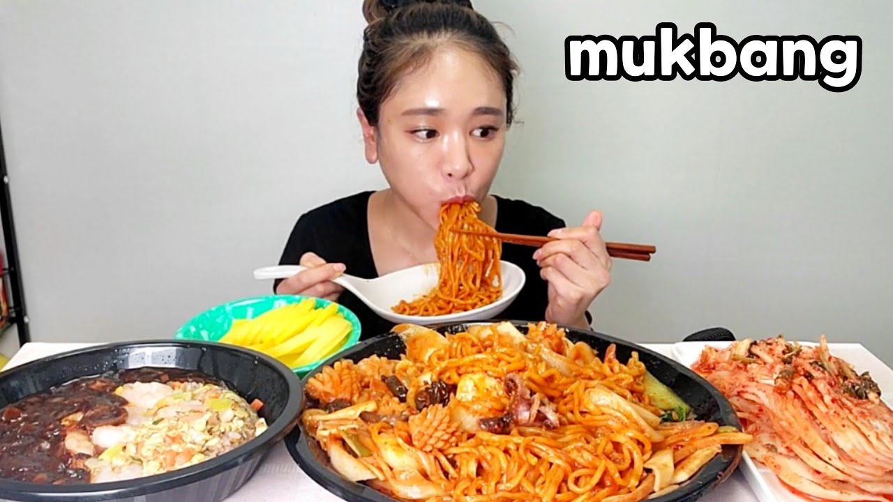 🔥볶음짬뽕 새우볶음밥 김치먹방(ft.집김치)Korean Food Stir-fried Spicy Seafood Noodles,Fride rice Mukbang eating show