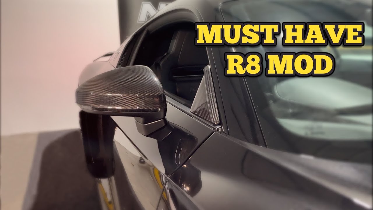 Installing our NEW AUDI R8 Carbon Fibre ANTI-BUFFETING Mirror Triangles