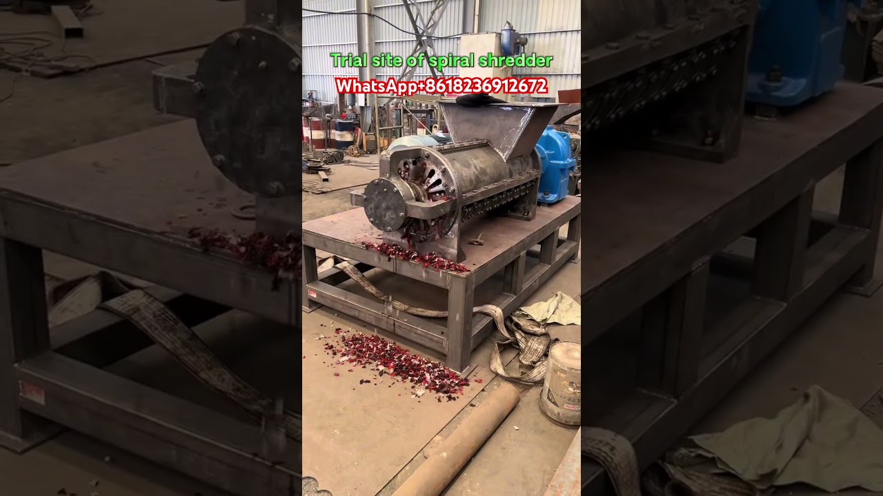 Spiral shredder customer brought to the factory for testing