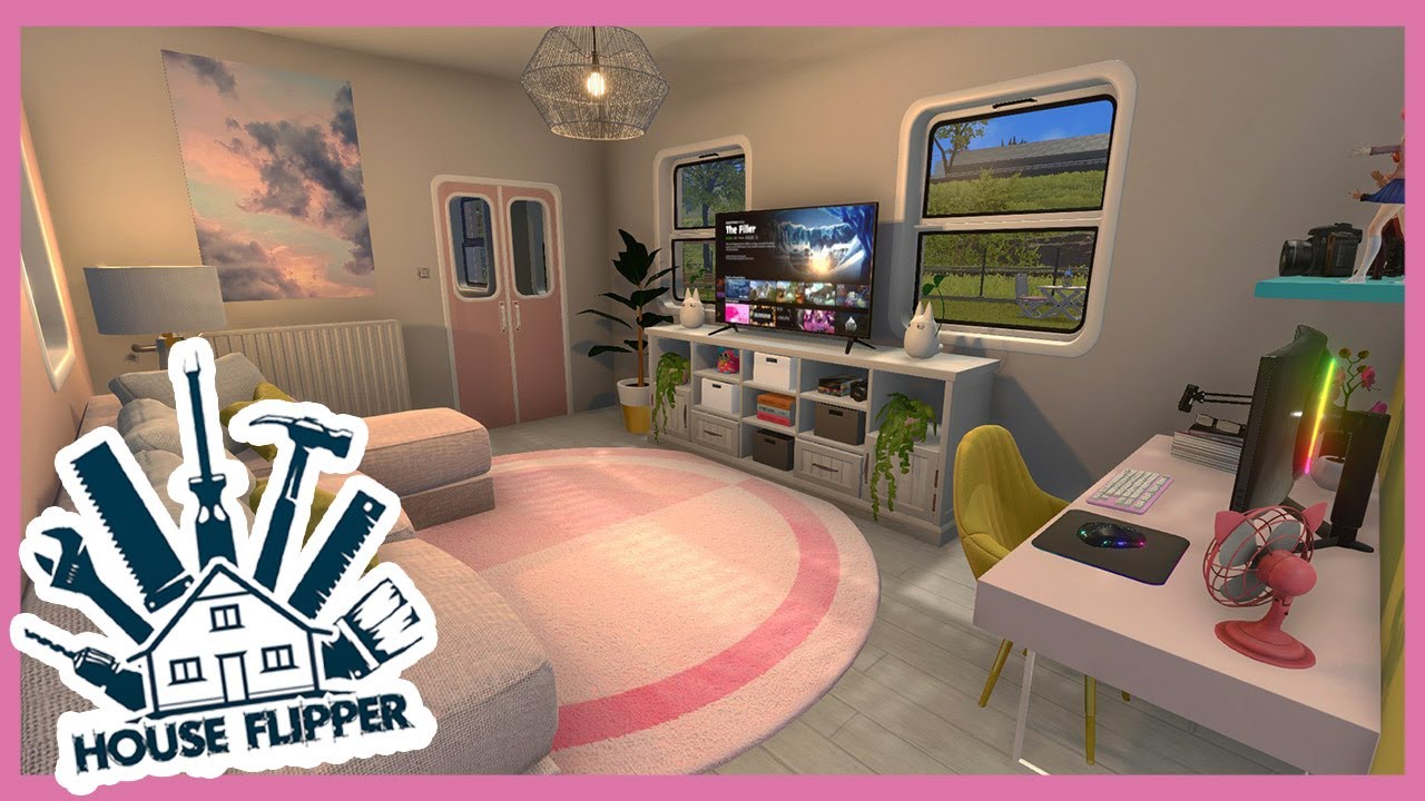 Pastel Pink Train (Speed Build) - House Flipper A Moving House