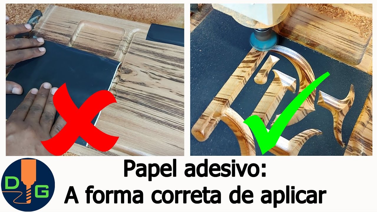 Processo V-carve Router CNC/Dicas papel adesivo
