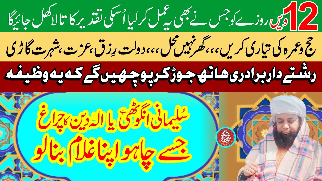 Taqdeer ki Bandish Kholne ka Wazifa | the Process of Wealth, Sustenance, Honor Fame | Peer Abu Noman