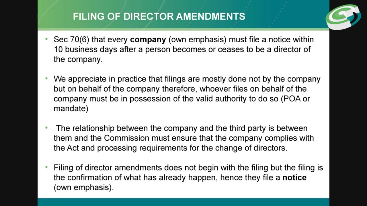 Unauthorised Director Amendments
