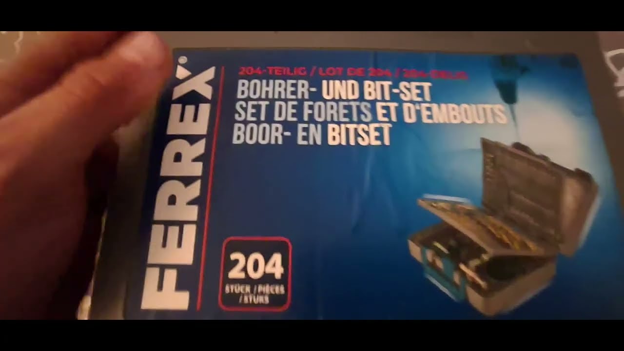 Aldi reviews Ferrex 204-delige boor- en bitset unboxing