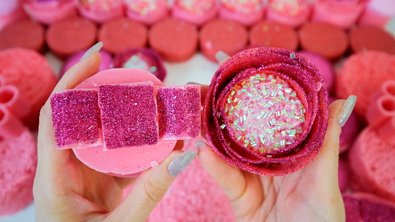 ⭐ASMR ⭐Cutting soap cubes. Crushing soap boxes with foam & glitter, soap balls. Relaxing sounds.