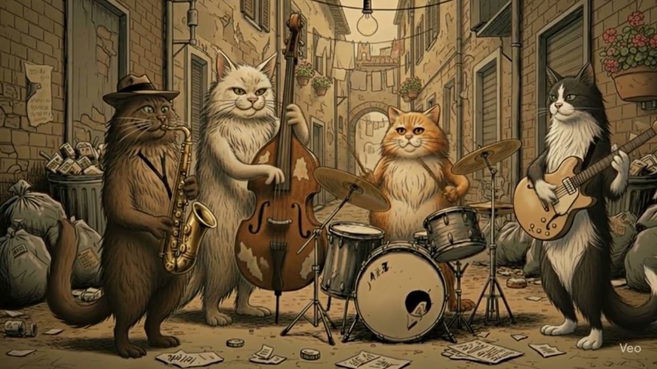 🐾Motivation & Focus Jazz: Power Up Your Work/Study Flow | Alley Cats Groove
