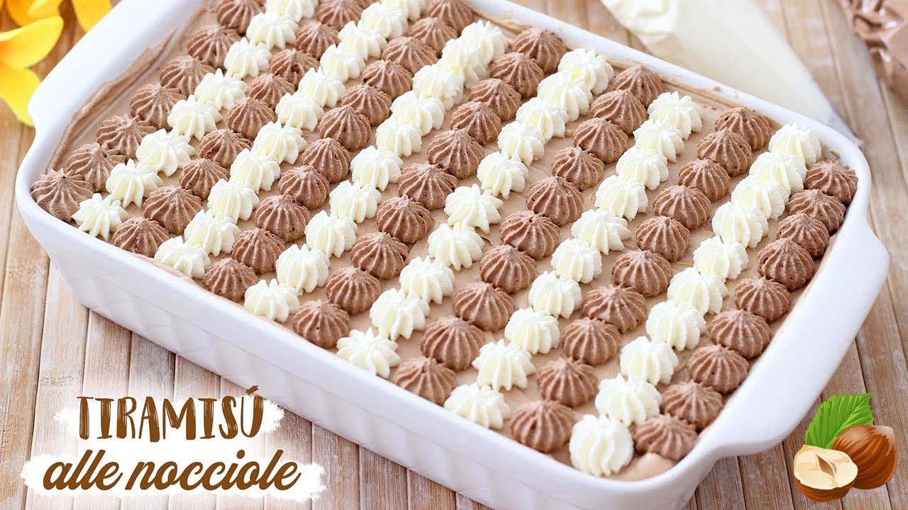 TIRAMISÙ BICOLORE ALLE NOCCIOLE  - ricetta facile - tiramisù with nuts