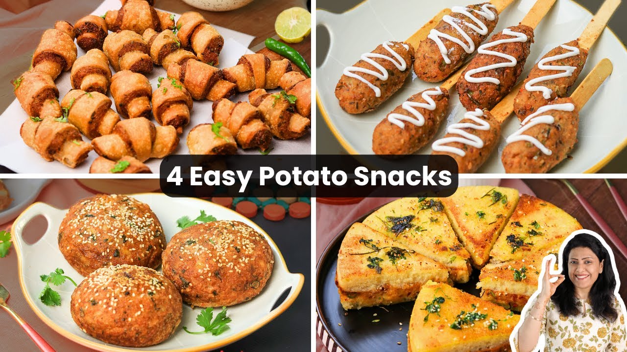 4 Easy Potato Snacks Recipe | 4 आलू का नास्ता | Snacks Recipes Part-9 | MintsRecipes
