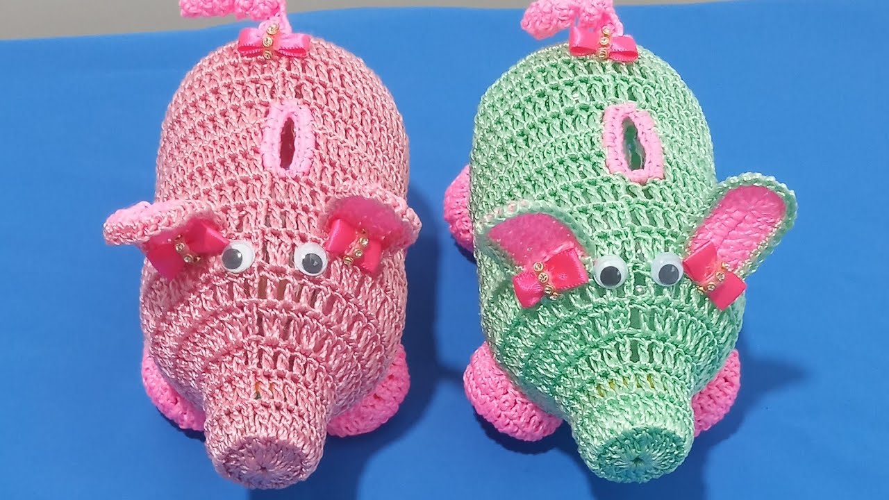 PORQUINHO PORTA MOEDAS DE CROCHÊ 🐷💗 | Valdenete crochê artes e reciclagem