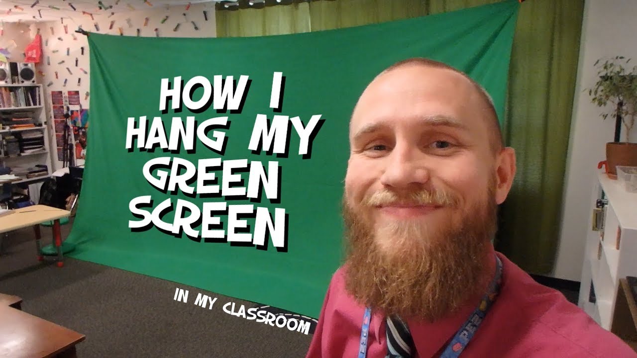 How I hang my green screen in my classroom | Vlog 30 - Mr. Riedl