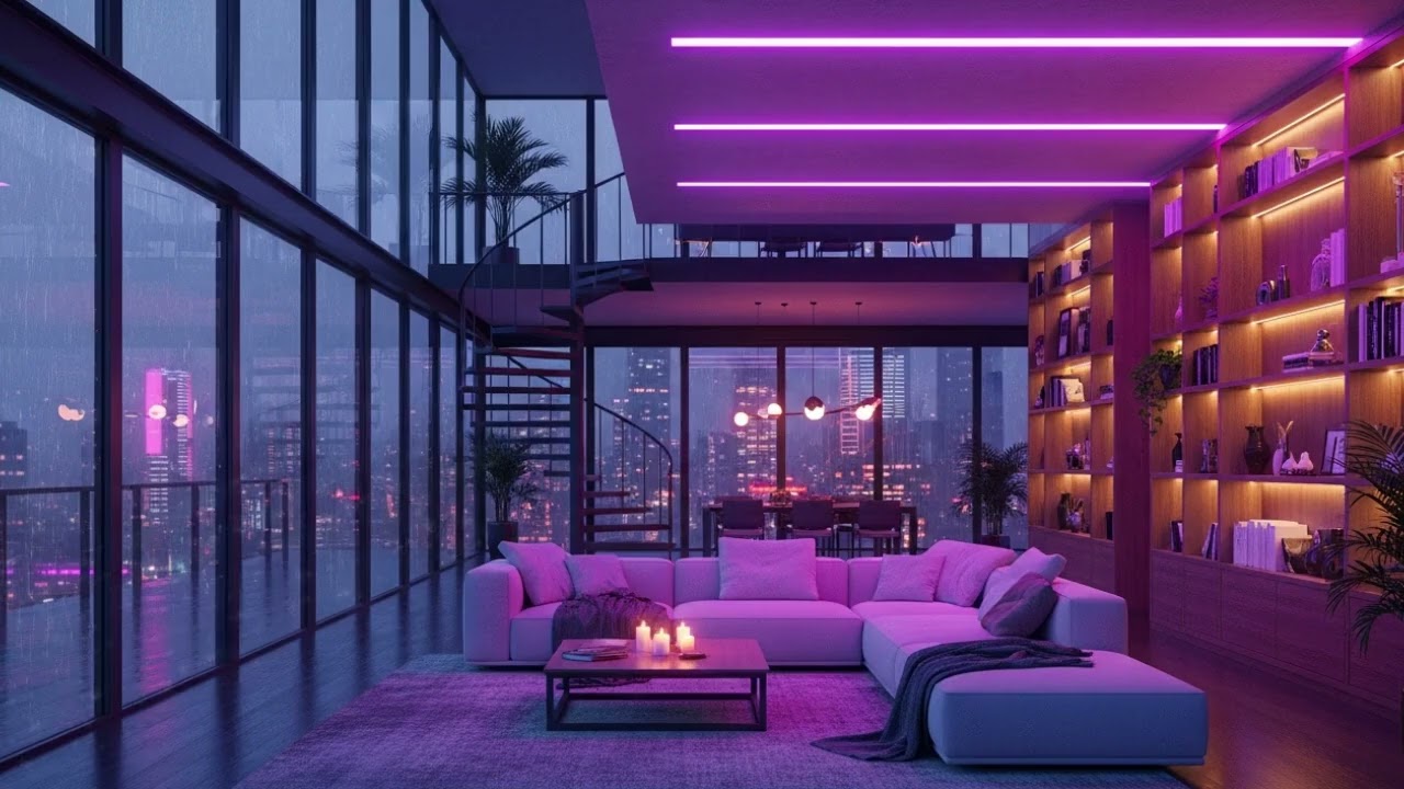 Cozy Urban Night Rain with Lo-fi Chillhop at Night for Relaxation & Study 🎧 Lofi Rain Playlist