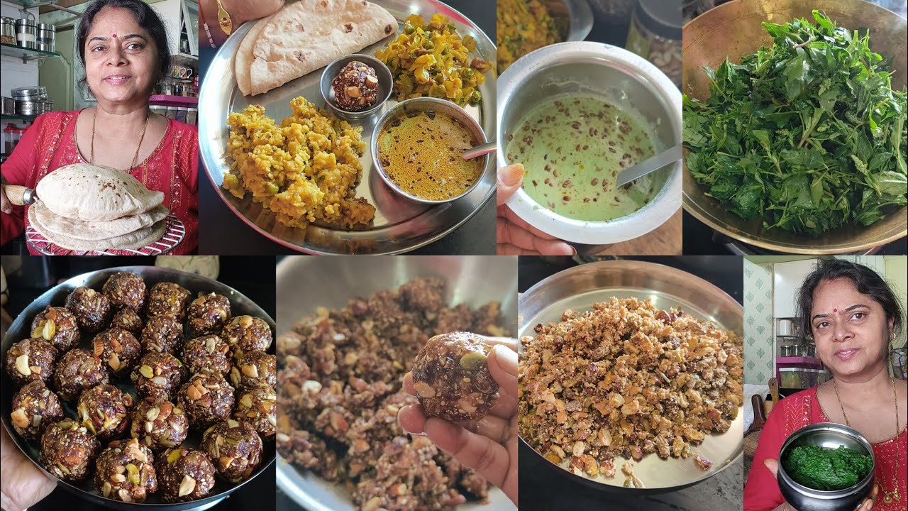 jaldi karne chale der ho gyi +Lunch🍱 dry fruits laddu🌺patta gobhi ki sabji🌺bathua raita🌺 phulka roti
