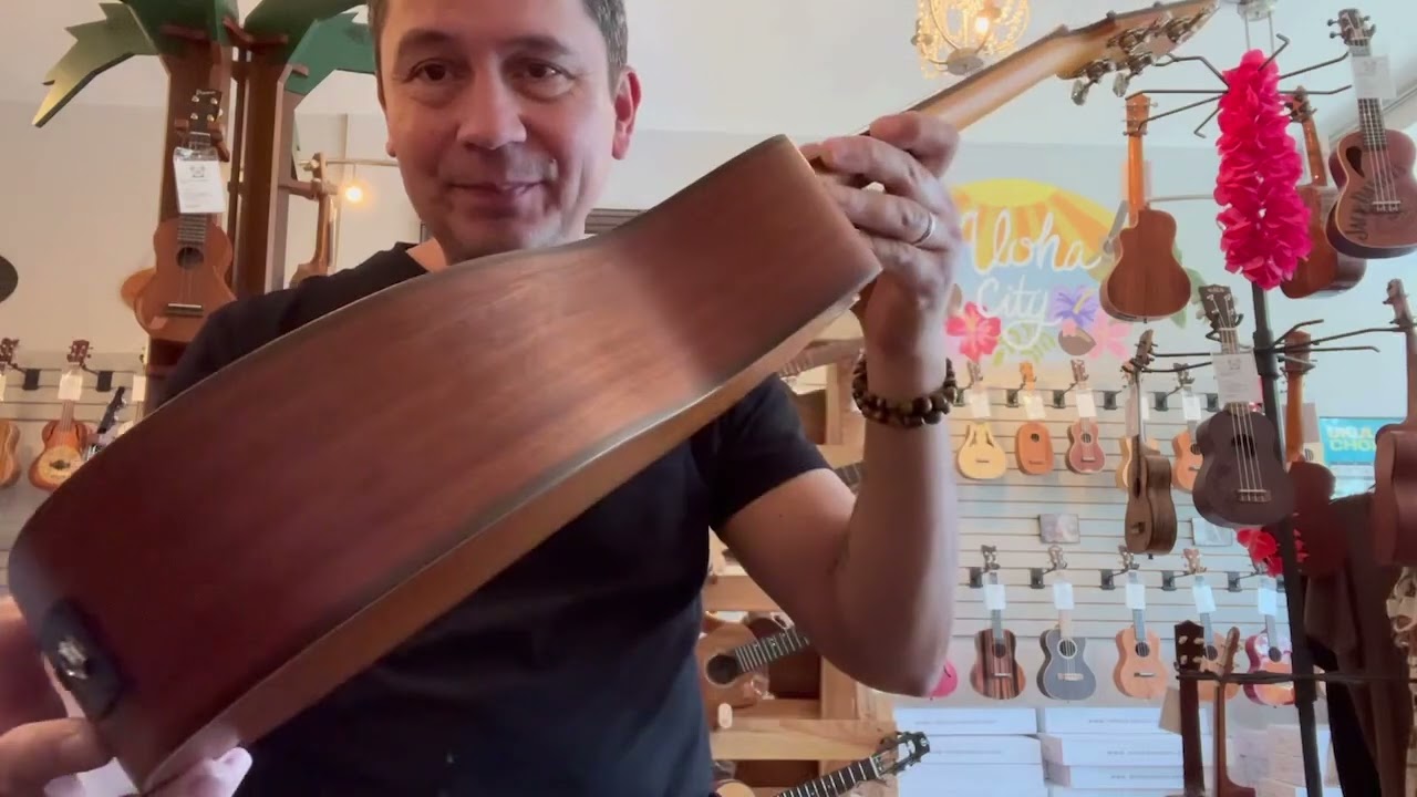 Ohana BK-35CE Mahogany Electric Baritone Ukulele Demo/Review at Aloha City Ukes