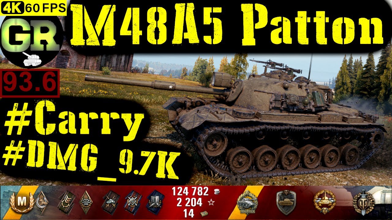 94_World of Tanks M48A5 Patton WoT Replay - 8 Kills 9.7K DMG(Patch 1.4.0)