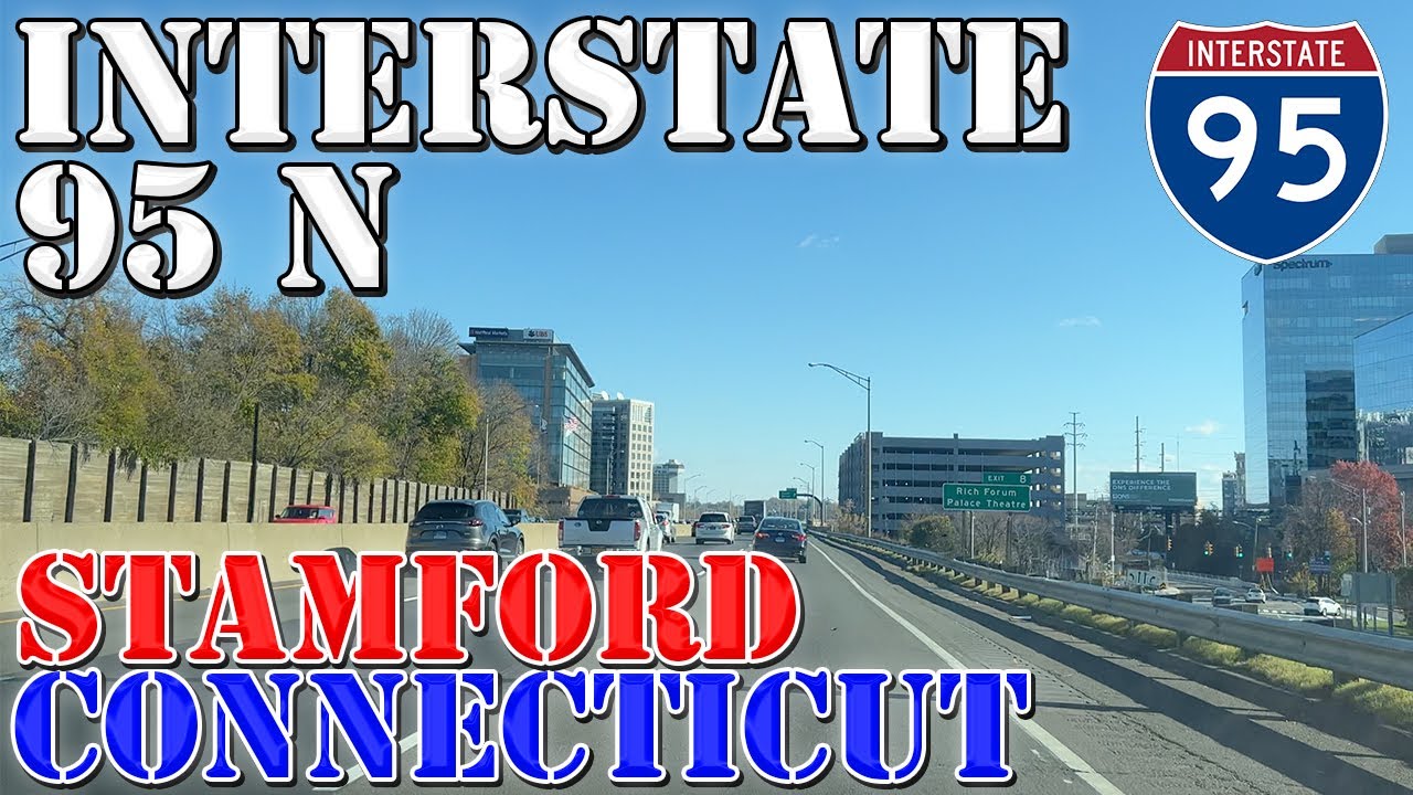 I-95 North - Stamford - Connecticut - 4K Highway Drive