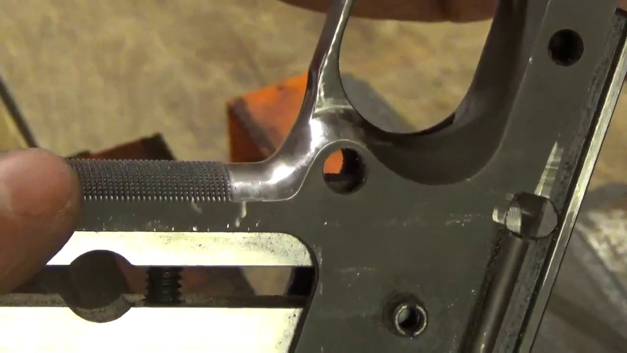 Making a trigger guard undercut on a 1911, by hand