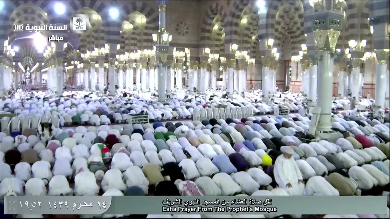 صلاة العشاء للشيخ عبدالباري الثبيتي اليوم الأربعاء 14 محرم 1439 - المسجد النبوي - من الزمر