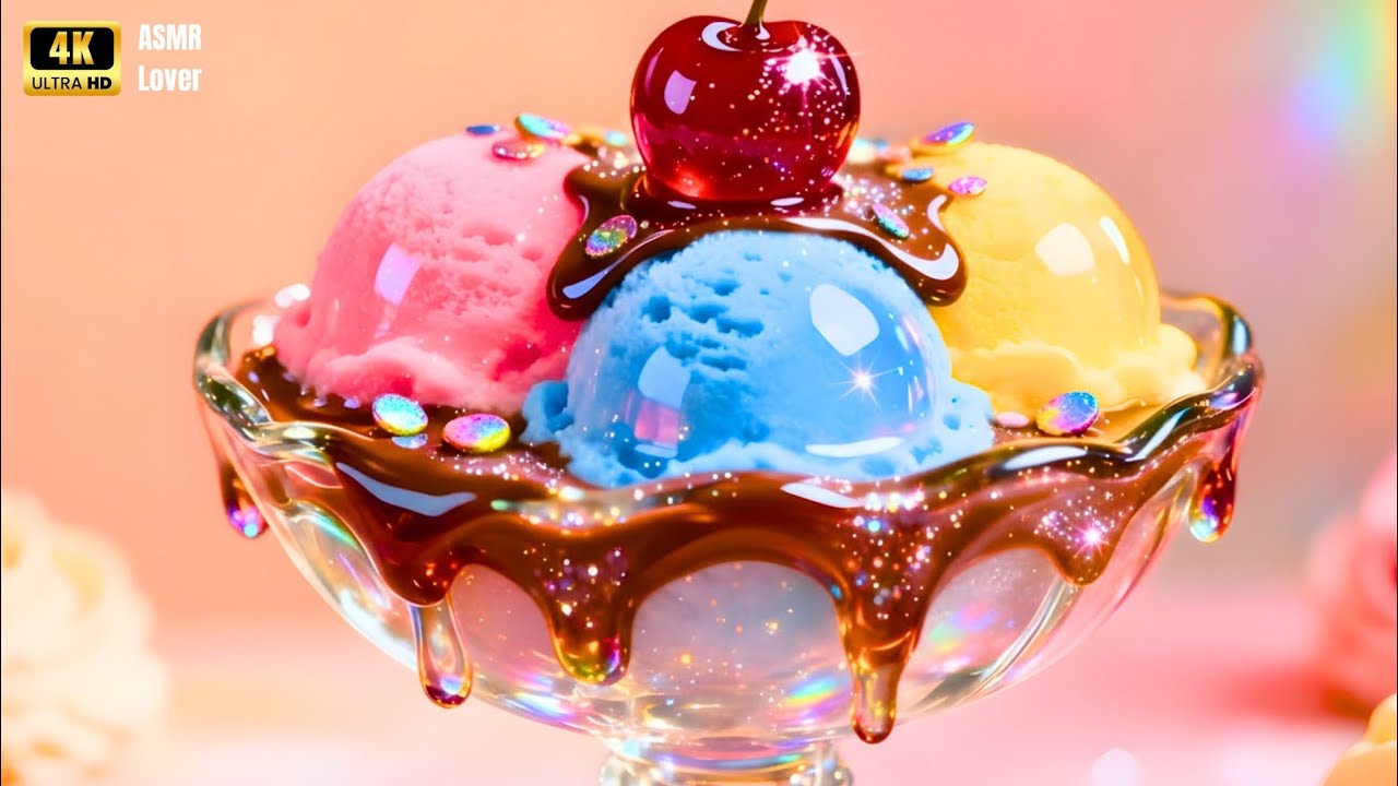 ASMR Making a Glass Ice Cream Sundae — So Satisfying to Watch 🍨।
