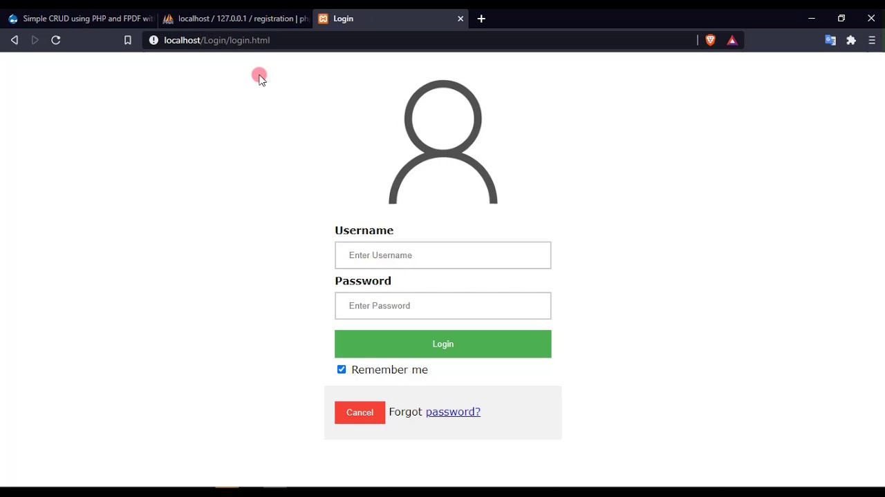 Simple User Registration CRUD in PHP DEMO