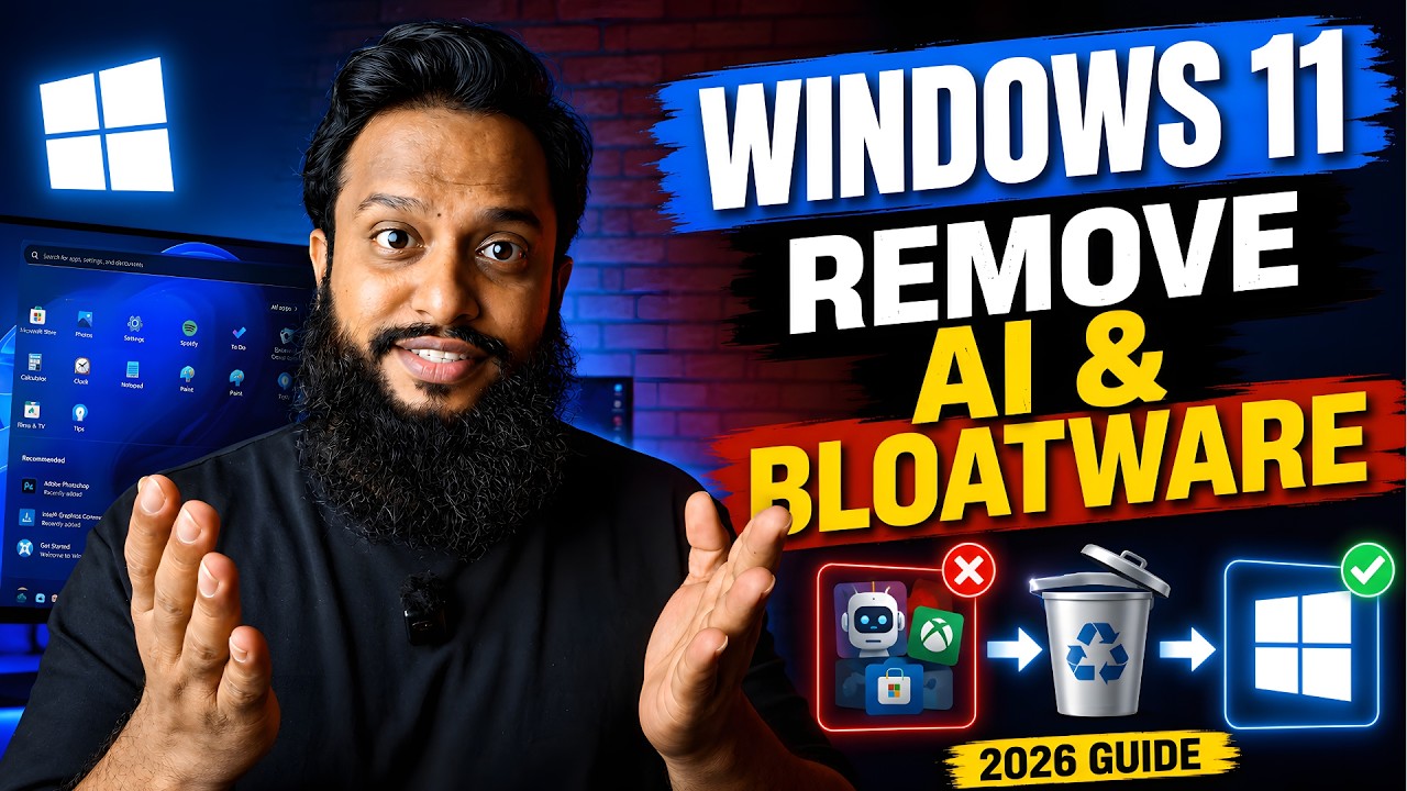 Remove Windows 11 Bloatware Apps & Ai !