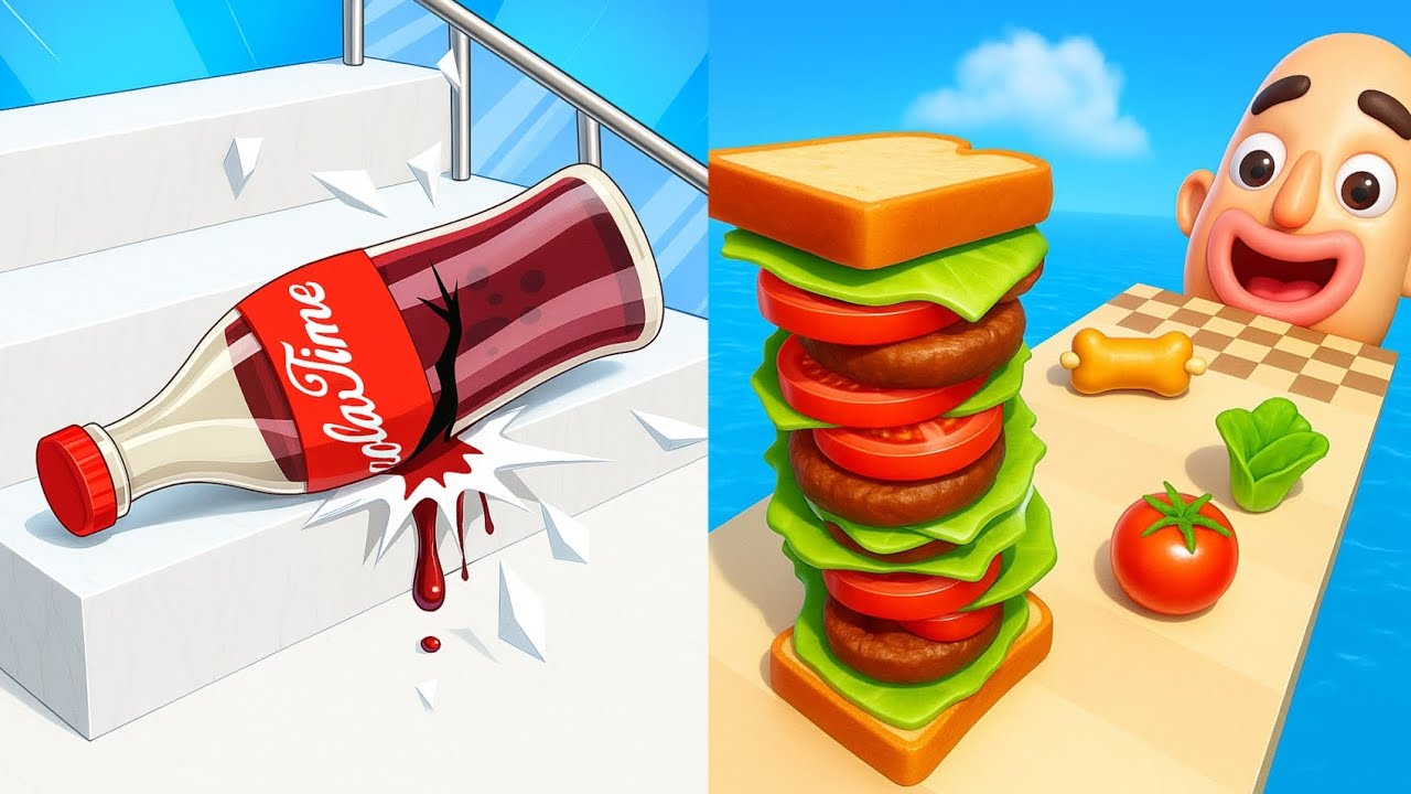 🥪⚪🔥 Fragile Roll 3D x Sandwich Runner – Roll Carefully While Building the Biggest Sandwich! 😱💥