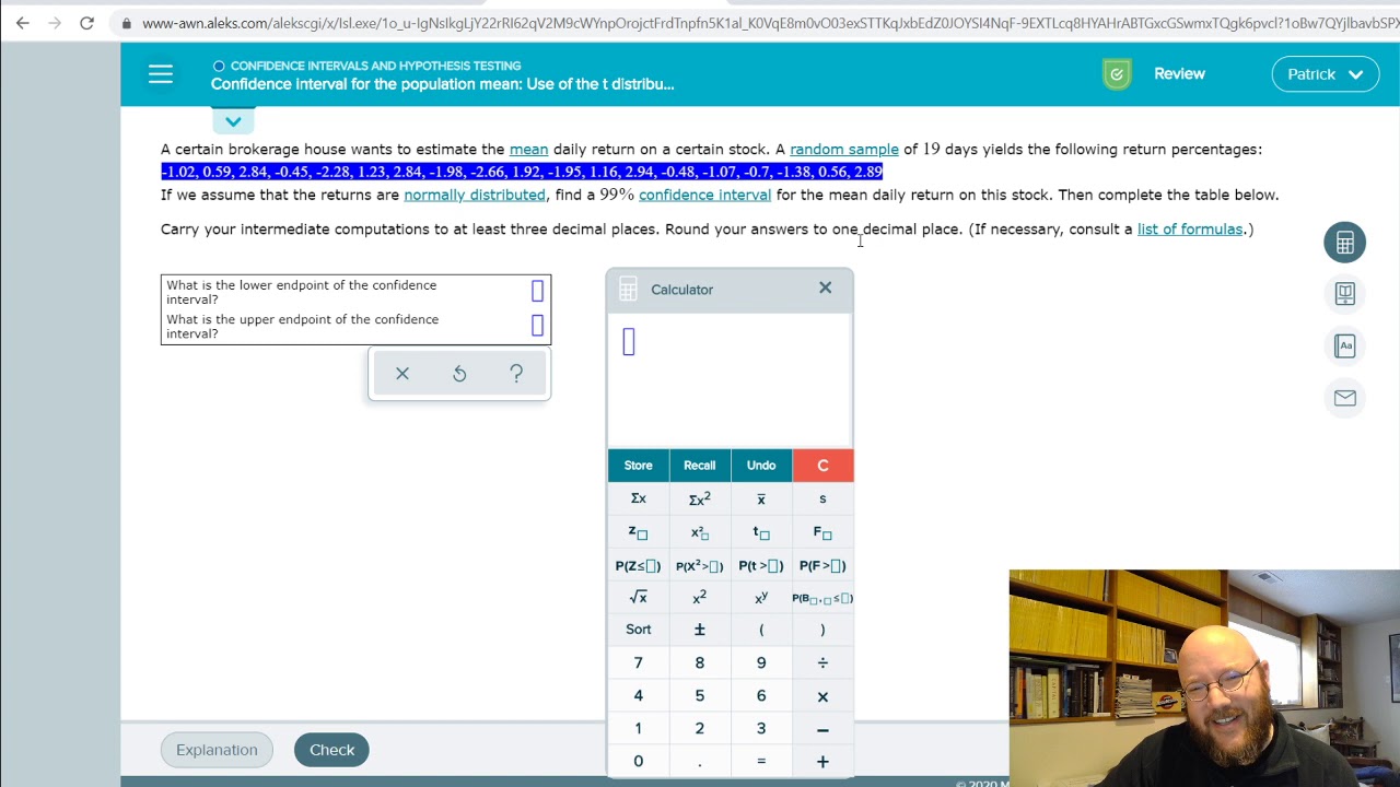 BUSAD265 Ch9 Confidence Intervals for the Population Mean Use of the t Distribution